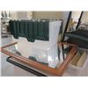 Image 4 : Contents of Pallet: Multi-Section Cabinet, Rolling & Office Chairs, Plastic Storage Bin, etc