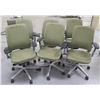 Image 1 : Qty 6 Rolling Office Armchairs w/ Upholstered Backs & Seats