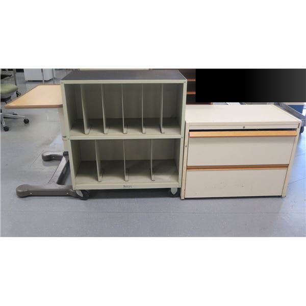 Multiple Cabinets: Stryker Medical Lift Table, Lateral 2-Drawer File, Rolling Sorter, Cart, etc