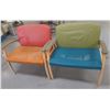 Image 1 : Qty 2 Extra-Wide Armchairs w/ Metal Frame, Upholstered Backs & Seats 33"x20"x32"H
