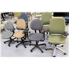 Image 1 : Qty 6 Rolling Office Armchairs w/ Upholstered Backs & Seats, Misc Styles & Sizes