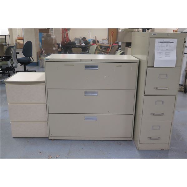 Qty 2 Filing Cabinets & Stryker 3-Drawer Medical Storage