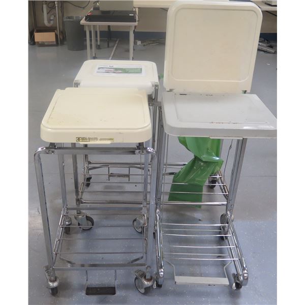 Qty 4 R&B Wire Products Rolling Hamper Carts