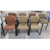 Image 1 : Qty 7 Stationary Armchairs w/ Upholstered Backs & Seats, Misc Styles & Sizes