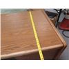 Image 15 : Wooden Desk 63"x29"x29"H w/ Side Cabinet 72"L & 2-Drawer File, etc