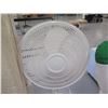 Image 10 : Misc Cleaning Equipment: Waste Cans, Mop Bucket, Fan, etc w/ Inflatable Snowman