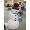 Image 11 : Misc Cleaning Equipment: Waste Cans, Mop Bucket, Fan, etc w/ Inflatable Snowman