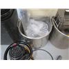 Image 5 : Misc Cleaning Equipment: Waste Cans, Mop Bucket, Fan, etc w/ Inflatable Snowman