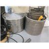 Image 6 : Misc Cleaning Equipment: Waste Cans, Mop Bucket, Fan, etc w/ Inflatable Snowman
