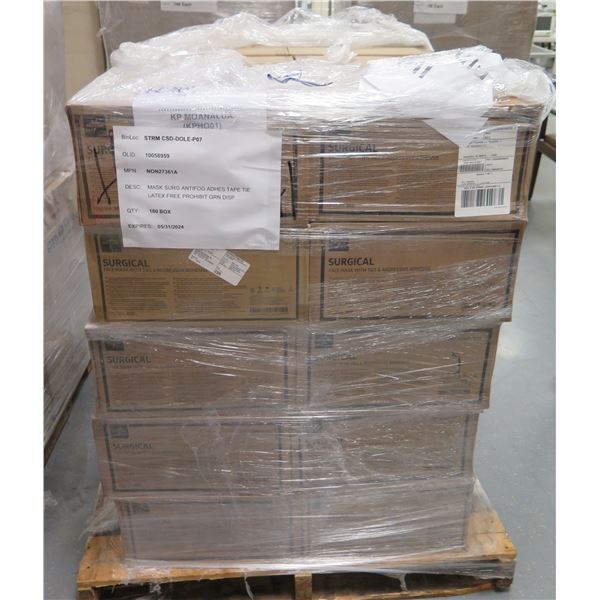 Contents of Pallet: Medline Surgical Face Masks w/ Ties & Adhesive