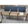 Image 1 : Wooden 3-Seat Chair Upholstered Backs & Seats