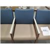 Image 3 : Wooden 3-Seat Chair Upholstered Backs & Seats