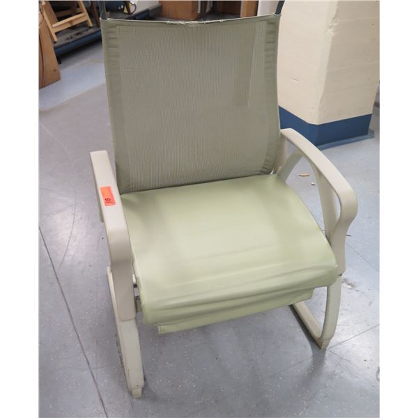 Metal Patient Stationary Transport Armchair w/ Rear Wheels