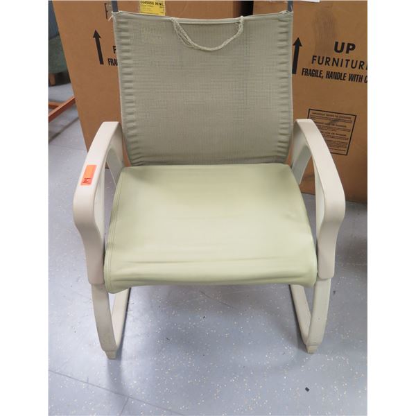 Metal Patient Stationary Transport Armchair w/ Rear Wheels