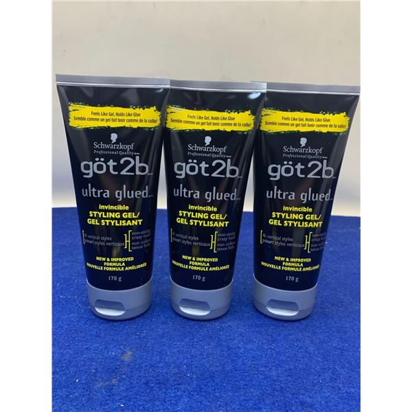Schwarzkopf Got2b Ultra Glued Styling Gel (3 x 170g)