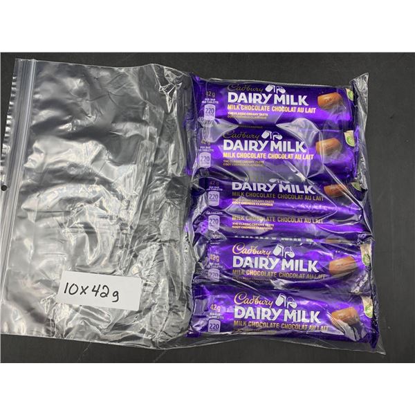 Cadbury Dairy Milk Chocolate Bars (10 x 42g)