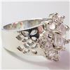 Image 2 : Silver Cubic Zirconia Ring (~Size 6)(Ring is resizable for $40) (~length 0inches) (~weight 5.84g), S