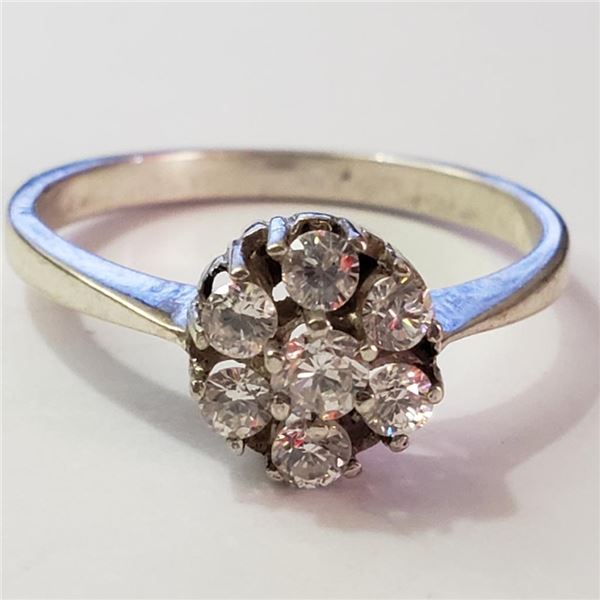 Silver Cubic Zirconia Ring (~Size 7.5)(Ring is resizable for $40) (~length 0inches), Suggested Retai