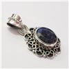 Image 2 : Silver Gemstone W/ Cord Pendant (~Size 0) (~length 0inches) (~weight 3.5g), Suggested Retail Value $