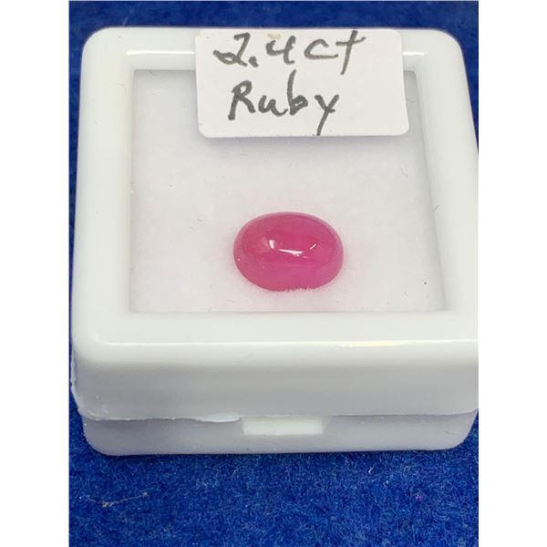 2.40 Ct Oval Cabochon Ruby (Treated) Ready for Jewelry Setting