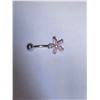 Image 1 : Pink Topaz Floral Stainless Steel Body Jewelry