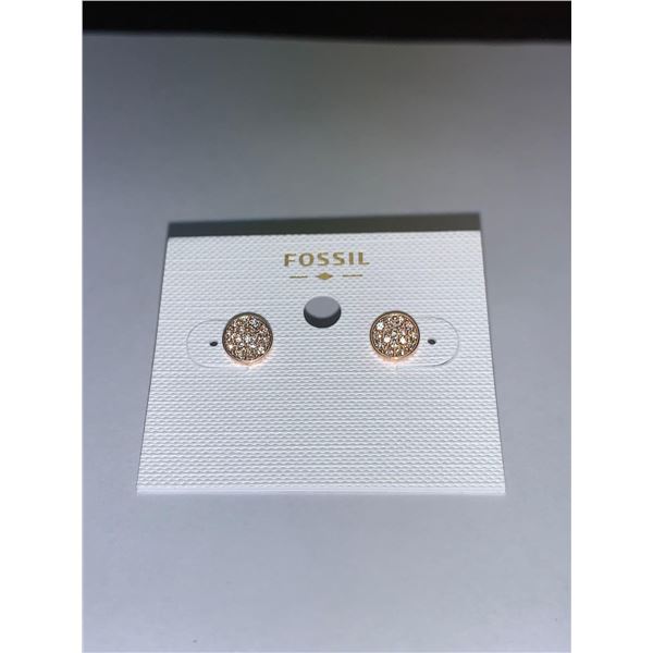 Fossil Rose Gold-Tone Brass Earrings