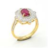 Image 3 : Gold plated Silver Ruby White Topaz(1.45ct) Gold Rhodium Plated Ring (~Size 0) (~length 0 inches) (~