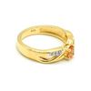 Image 2 : Gold plated Silver Orange Sapphire White Topaz(0.9ct) Gold Rhodium Plated Ring (~Size 0) (~length 0 