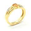 Image 3 : Gold plated Silver Orange Sapphire White Topaz(0.9ct) Gold Rhodium Plated Ring (~Size 0) (~length 0 