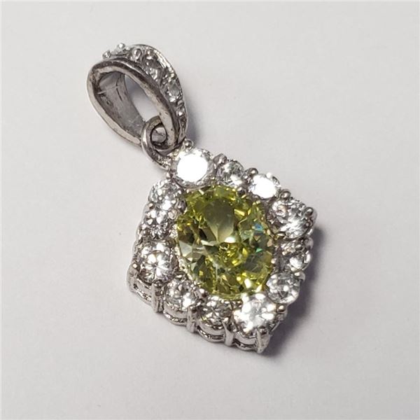 Silver Cz Pendant (~Size 0) (~length 0 inches), Suggested Retail Value $60