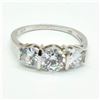 Image 1 : Silver Cubic Zirconia(2.25ct) Rhodium Plated Ring (~Size 0) (~length 0 inches) (~weight 3.4g), Sugge