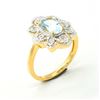 Image 3 : Gold plated Silver Blue Topaz White Topaz(1.2ct) Gold Rhodium Plated Ring (~Size 0) (~length 0 inche