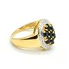 Image 2 : Gold plated Silver Blue Sapphire White Topaz(1.9ct) Gold Rhodium Plated Ring (~Size 0) (~length 0 in