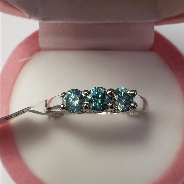 Silver Moissanite(1.05ct) Ring (~Size 0) (~length 0 inches) (~weight 2.45g), Suggested Retail Value 