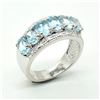 Image 3 : Silver Blue Topaz(2.9ct) Rhodium Plated Ring (~Size 0) (~length 0 inches) (~weight 5.9g), Suggested 