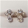Image 1 : Silver Cubic Zirconia Earrings, Suggested Retail Value $60