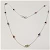 Image 1 : Silver Genuine Gemstone 18" Necklace, Suggested Retail Value $240
