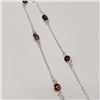 Image 2 : Silver Genuine Gemstone 18" Necklace, Suggested Retail Value $240