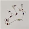 Image 3 : Silver Genuine Gemstone 18" Necklace, Suggested Retail Value $240