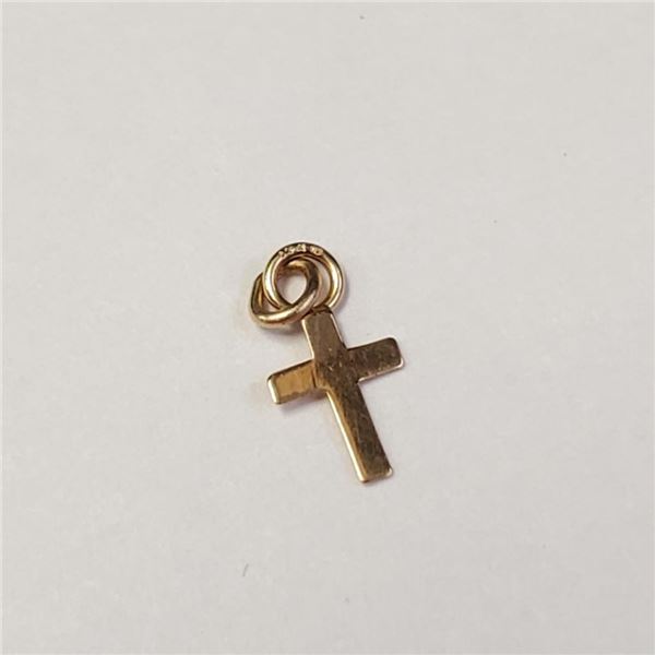 10K Yellow Gold Super Mini Cross 0.06G Pendant, Suggested Retail Value $40