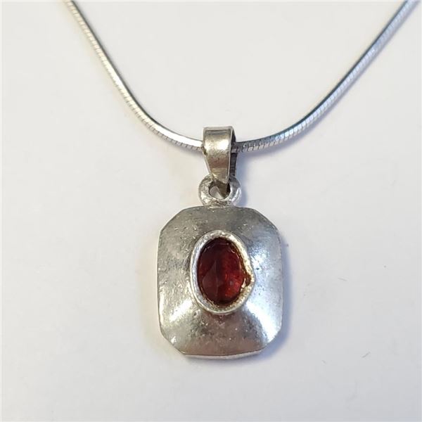Silver Garnet 16" Necklace, Suggested Retail Value $160
