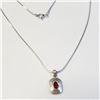 Image 2 : Silver Garnet 16" Necklace, Suggested Retail Value $160