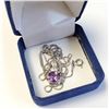 Image 3 : Silver Amethyst 18" (1.5ct) Diamond(0.04ct) Necklace, Suggested Retail Value $360