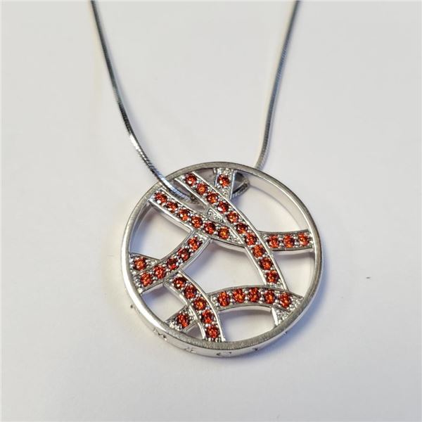 Silver Cz And Diamond 16" Necklace, Suggested Retail Value $160