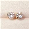 Image 1 : 14K Yellow Gold Cubic Zirconia Earrings, Suggested Retail Value $100