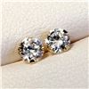 Image 2 : 14K Yellow Gold Cubic Zirconia Earrings, Suggested Retail Value $100