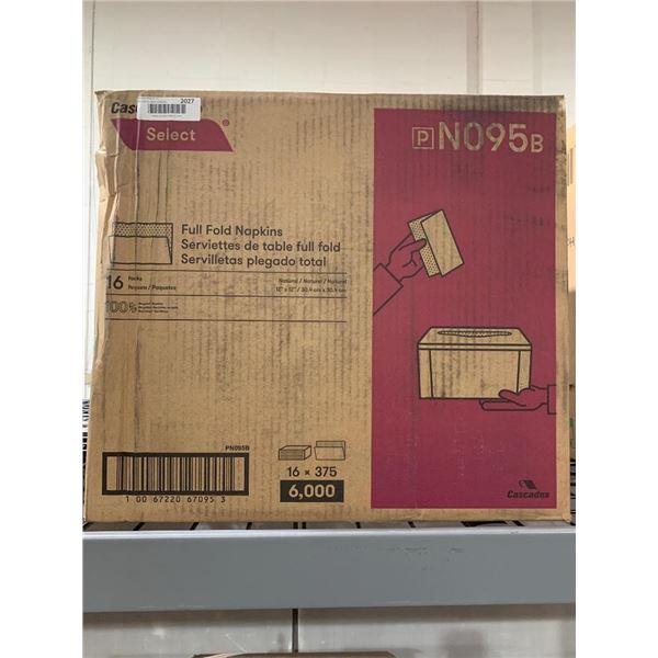CASE LOT - Cascade Pro Full Fold Napkins 16 x 375