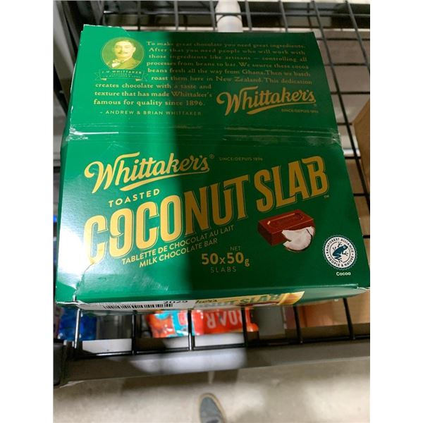CASE LOT - Whittaker's Toasted Coconut Slab 50 x 50g