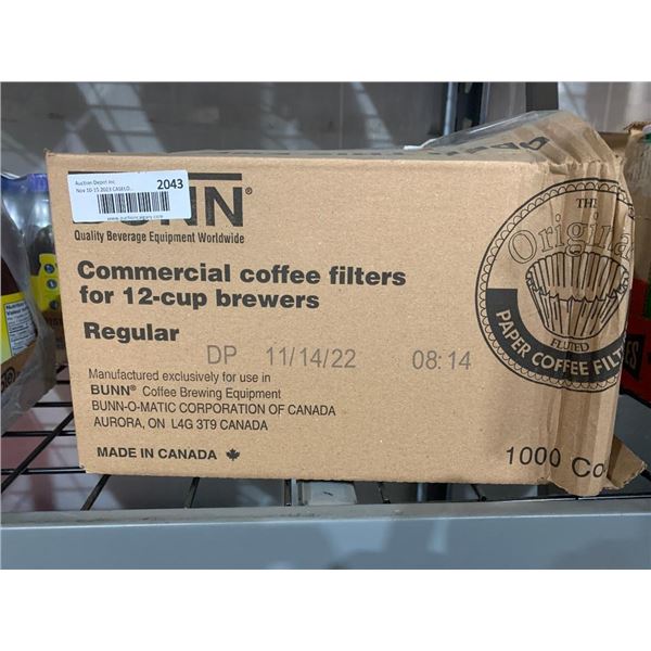CASE LOT - Commercial Coffee Filters For 12-Cup Brewers 1000 Count