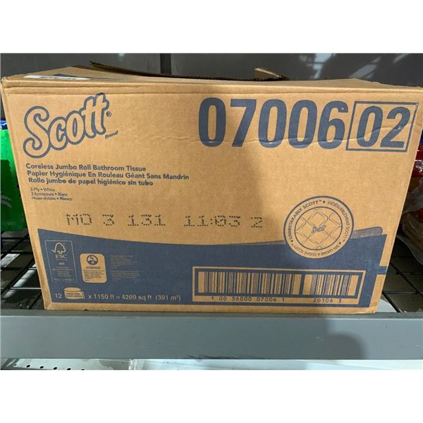 CASE LOT - Scott Coreless Jumbo Rool Bathroom Tissue 12 x 1150ft